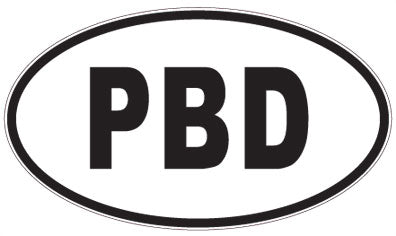 PBD - 3 Letter Initials Oval Sticker