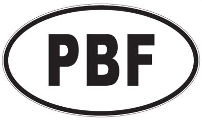 PBF - 3 Letter Initials Oval Sticker