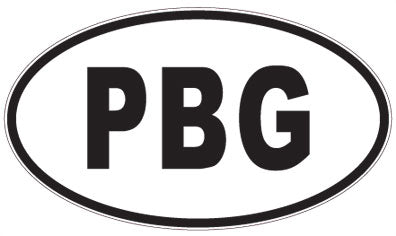 PBG - 3 Letter Initials Oval Sticker