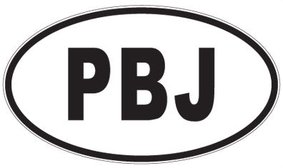 PBJ - 3 Letter Initials Oval Sticker