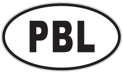 PBL - 3 Letter Initials Oval Sticker