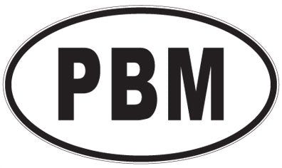 PBM - 3 Letter Initials Oval Sticker