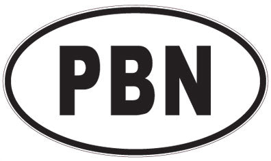 PBN - 3 Letter Initials Oval Sticker