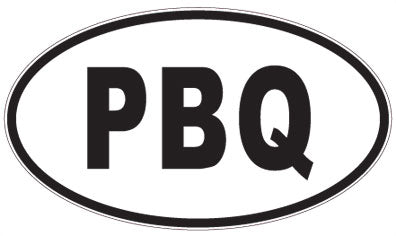 PBQ - 3 Letter Initials Oval Sticker