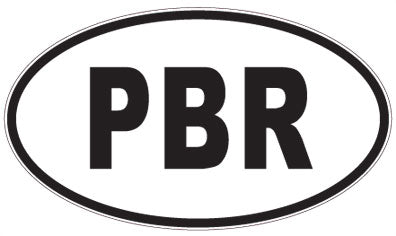 PBR - 3 Letter Initials Oval Sticker
