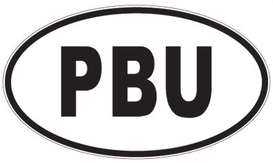 PBU - 3 Letter Initials Oval Sticker