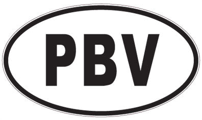 PBV - 3 Letter Initials Oval Sticker