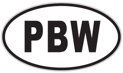 PBW - 3 Letter Initials Oval Sticker