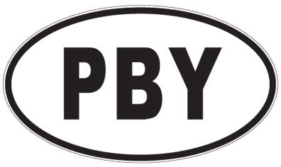 PBY - 3 Letter Initials Oval Sticker
