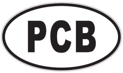 PCB - 3 Letter Initials Oval Sticker