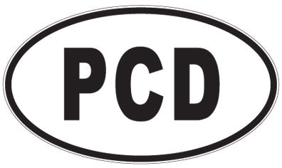 PCD - 3 Letter Initials Oval Sticker