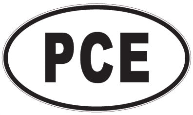 PCE - 3 Letter Initials Oval Sticker