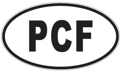 PCF - 3 Letter Initials Oval Sticker