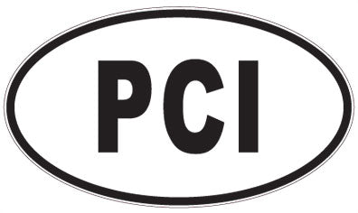 PCI - 3 Letter Initials Oval Sticker