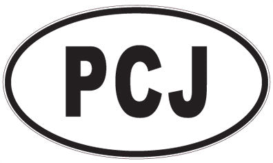 PCJ - 3 Letter Initials Oval Sticker