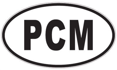 PCM - 3 Letter Initials Oval Sticker