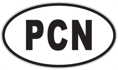 PCN - 3 Letter Initials Oval Sticker