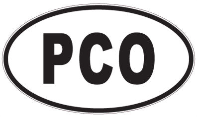 PCO - 3 Letter Initials Oval Sticker