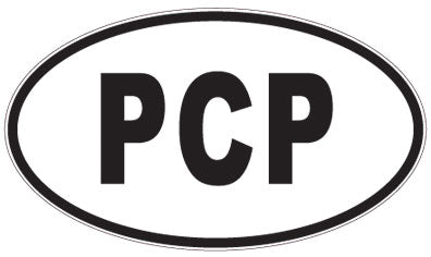 PCP - 3 Letter Initials Oval Sticker