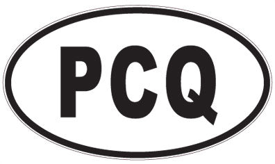 PCQ - 3 Letter Initials Oval Sticker