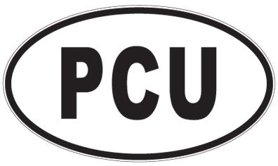 PCU - 3 Letter Initials Oval Sticker