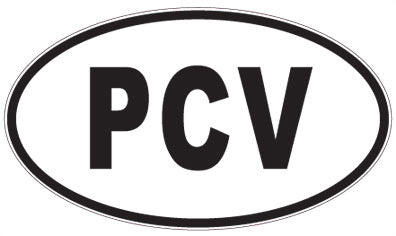 PCV - 3 Letter Initials Oval Sticker