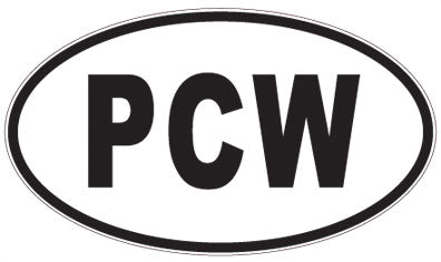 PCW - 3 Letter Initials Oval Sticker