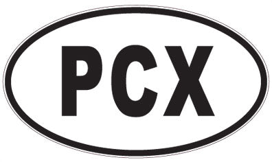PCX - 3 Letter Initials Oval Sticker