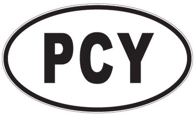 PCY - 3 Letter Initials Oval Sticker