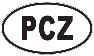 PCZ - 3 Letter Initials Oval Sticker