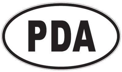 PDA - 3 Letter Initials Oval Sticker