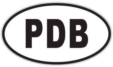 PDB - 3 Letter Initials Oval Sticker
