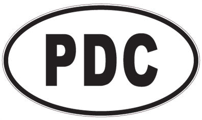 PDC - 3 Letter Initials Oval Sticker