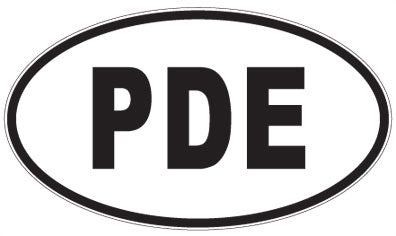 PDE - 3 Letter Initials Oval Sticker