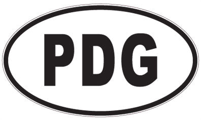 PDG - 3 Letter Initials Oval Sticker