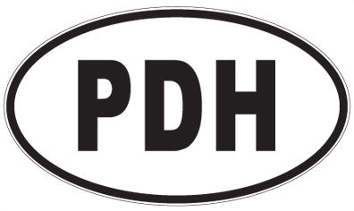 PDH - 3 Letter Initials Oval Sticker