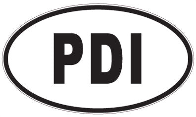 PDI - 3 Letter Initials Oval Sticker