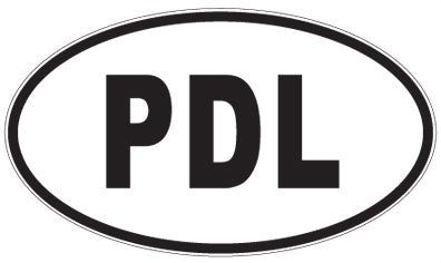 PDL - 3 Letter Initials Oval Sticker