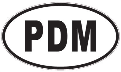 PDM - 3 Letter Initials Oval Sticker