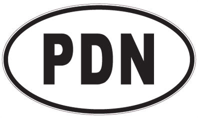 PDN - 3 Letter Initials Oval Sticker