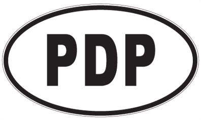 PDP - 3 Letter Initials Oval Sticker