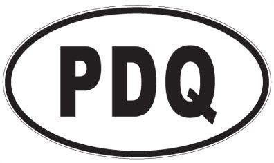 PDQ - 3 Letter Initials Oval Sticker
