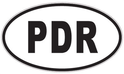 PDR - 3 Letter Initials Oval Sticker