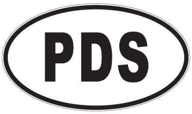 PDS - 3 Letter Initials Oval Sticker