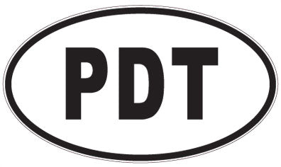 PDT - 3 Letter Initials Oval Sticker