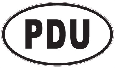PDU - 3 Letter Initials Oval Sticker