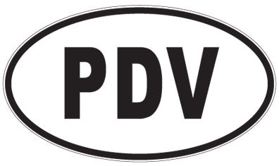 PDV - 3 Letter Initials Oval Sticker