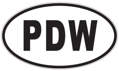PDW - 3 Letter Initials Oval Sticker