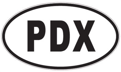 PDX - 3 Letter Initials Oval Sticker
