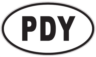 PDY - 3 Letter Initials Oval Sticker